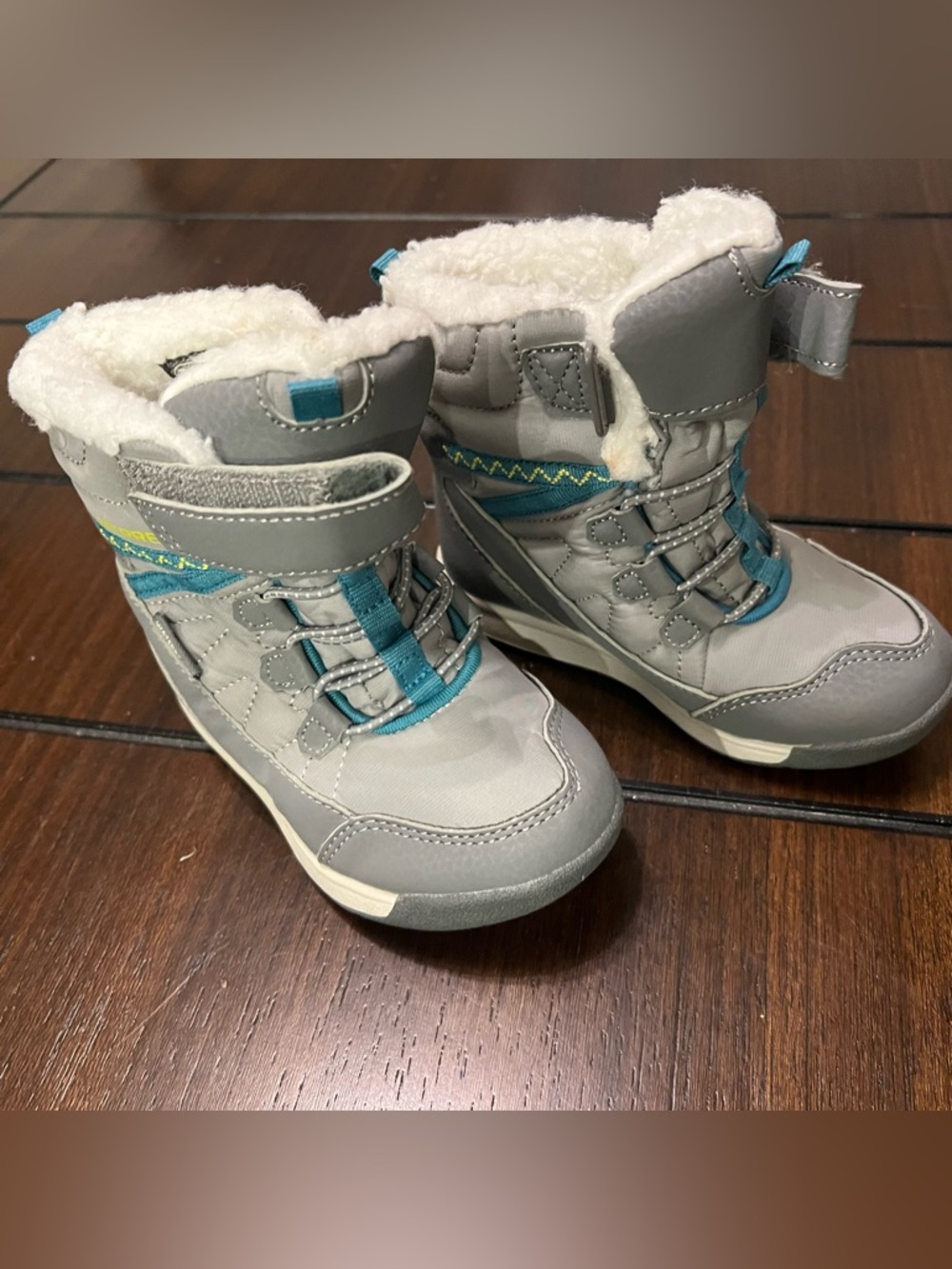 Merrell Gray and Teal Kids Snow Boots